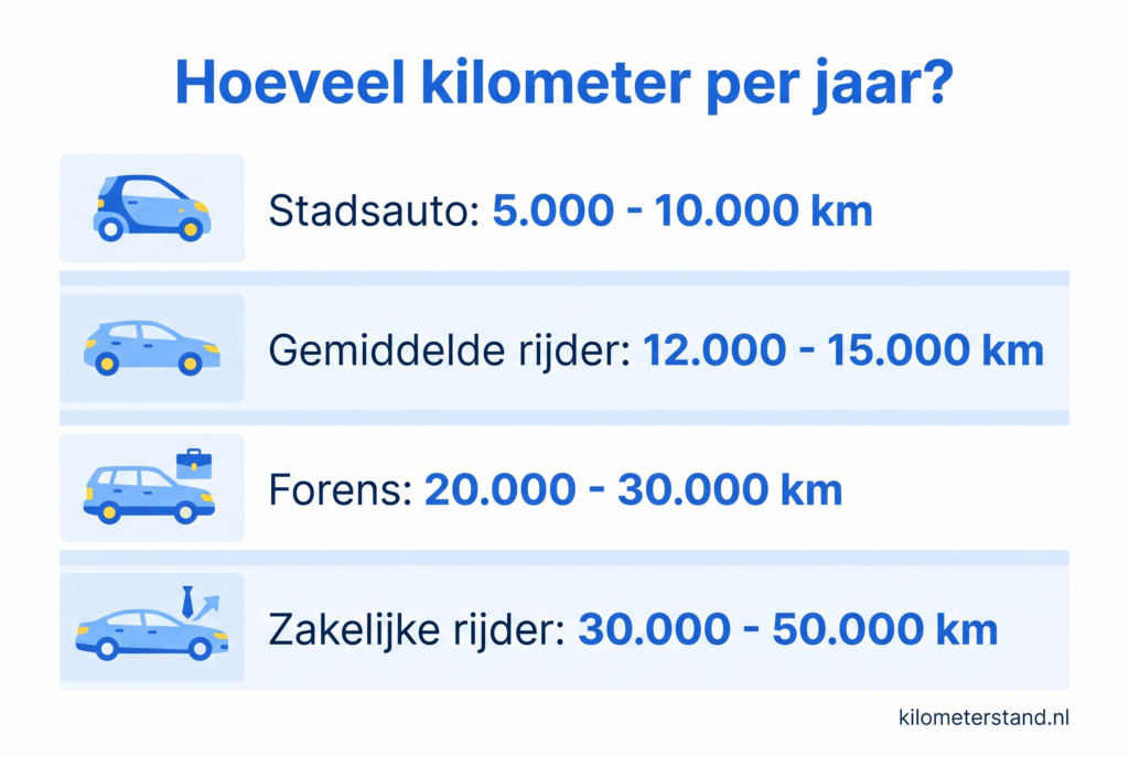 Infographic: hoeveel kilometer per jaar per type rijder