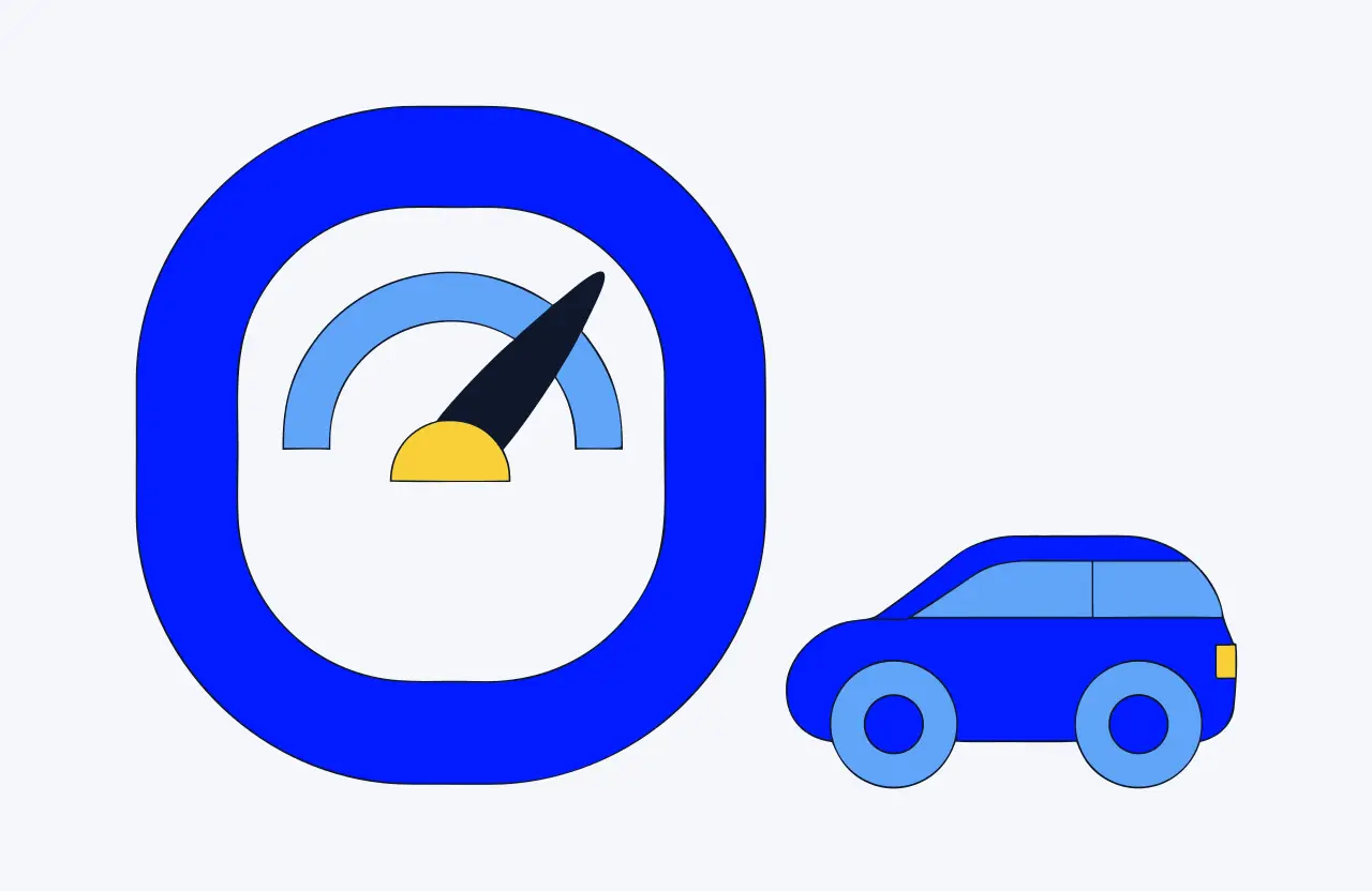 Illustratie: hoge kilometerstand op tellerklok van een auto